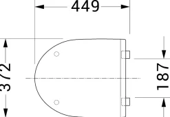 WC suspendu sans rebord, abattant avec mécanisme de fermeture douce - Noir mat - 36,5x32x57,5 (LxHxP) - E-9030