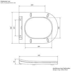 WC suspendu sans rebord long en céramique noir mat avec siège de WC Softclose
