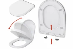 WC Toilettes : cuvette blanche avec siège de toilette Slim Soft-Close