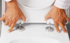 WC Toilettes : cuvette blanche avec siège de toilette Slim Soft-Close