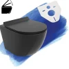 WC Toilettes : cuvette noire avec siège de toilette Slim Soft-Close