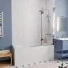 170x70 cm Ensemble baignoire Opal Plus universelle +Pare baignoire pliable, 2 volets chrome + pieds (XWP1270000-SETP2)