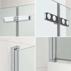 170x70 cm Ensemble baignoire Opal Plus universelle +Pare baignoire pliable, 2 volets chrome + pieds (XWP1270000-SETP2)