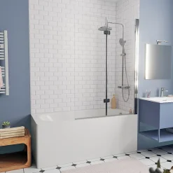 160x70 cm Ensemble baignoire Opal Plus universelle +Pare baignoire pliable, 2 volets chrome + pieds (XWP1260000-SETP2)