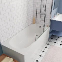 160x70 cm Ensemble baignoire Opal Plus universelle +Pare baignoire pliable, 2 volets chrome + pieds (XWP1260000-SETP2)