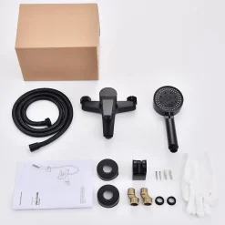 2x Robinet Salle de Bain Haut Bec Pivotant Vasque Mitigeur de Lavabo Noir Mat Robinet en Inox SS304 pour Salle de Bain