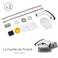2x Robinets Salle de Bain Mitigeur de Lavabo en Laiton de Qualité Blanc Chromé Robinetterie pour Lavabo Hauteur sous Bec 125mm