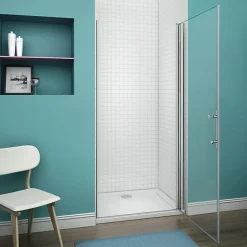 90x187cm Porte Pivotante Porte De Douche Paroi De Douche En Niche Verre Anticalcaire