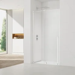 X-MOTION Porte de douche 110x200cm Coulissante, anticalcaire avec profilé blanc (SATBWIXM110NIKAB)