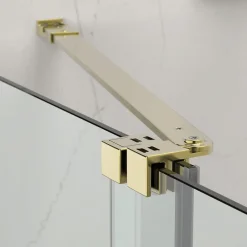 X-MOTION Porte de douche 120x200cm Coulissante, anticalcaire avec profilé Or brillant (SATBWIXM120NIKAZ)
