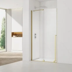 X-MOTION Porte de douche 110x200cm Coulissante, anticalcaire avec profilé Or brillant (SATBWIXM110NIKAZ)