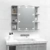 ZMH Armoire à miroir avec LED Sonoma gris 70x16,5x60 cm