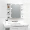 ZMH Armoire à miroir avec LED Blanc brillant 70x16,5x60 cm