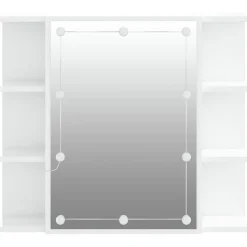 ZMH Armoire à miroir avec LED Blanc brillant 70x16,5x60 cm