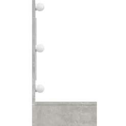 ZMH Armoire à miroir avec LED Gris béton 90x31,5x62 cm