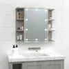 ZMH Armoire à miroir avec LED Gris béton 70x16,5x60 cm