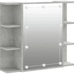 ZMH Armoire à miroir avec LED Gris béton 70x16,5x60 cm