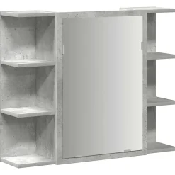 ZMH Armoire à miroir de bain Gris béton 80x20,5x64 cm Aggloméré