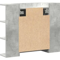 ZMH Armoire à miroir de bain Gris béton 80x20,5x64 cm Aggloméré