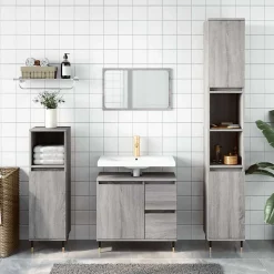 ZMH Armoire de bain sonoma gris 65x33x60 cm bois d'ingénierie