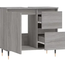 ZMH Armoire de bain sonoma gris 65x33x60 cm bois d'ingénierie