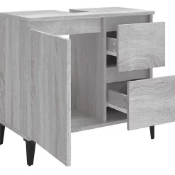 ZMH Armoire de bain sonoma gris 65x33x60 cm bois d'ingénierie