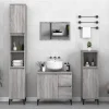 ZMH Armoire de bain sonoma gris 30x30x190 cm bois d'ingénierie