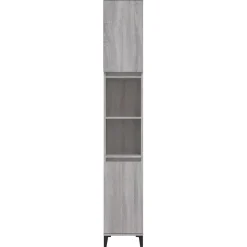 ZMH Armoire de bain sonoma gris 30x30x190 cm bois d'ingénierie