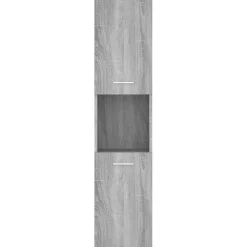 ZMH Armoire de bain Sonoma gris 30x30x130 cm Bois d'ingénierie