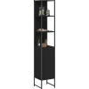 ZMH Armoire de salle de bain noir 33x33x185,5 cm bois d'ingénierie