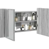 ZMH Armoire de salle de bain à miroir LED sonoma gris 80x12x45 cm