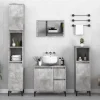 ZMH Armoire de salle de bain gris béton 30x30x190 cm