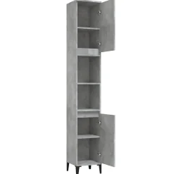 ZMH Armoire de salle de bain gris béton 30x30x190 cm