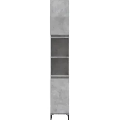ZMH Armoire de salle de bain gris béton 30x30x190 cm
