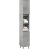 ZMH Armoire de salle de bain gris béton 30x30x190 cm