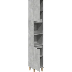 ZMH Armoire de salle de bain gris béton 30x30x190 cm