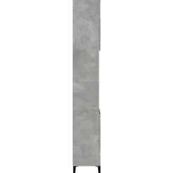 ZMH Armoire de salle de bain gris béton 30x30x190 cm