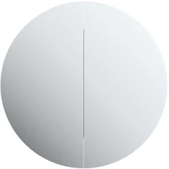 ZMH Armoire de salle de bain miroir rond et LED Noir 54x54x17,5 cm