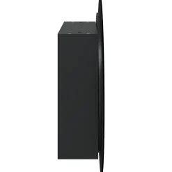 ZMH Armoire de salle de bain miroir rond et LED Noir 54x54x17,5 cm