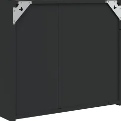 ZMH Armoire de salle de bain à miroir avec LED noir 60x13x52 cm