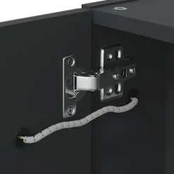 ZMH Armoire de salle de bain à miroir avec LED noir 60x13x52 cm
