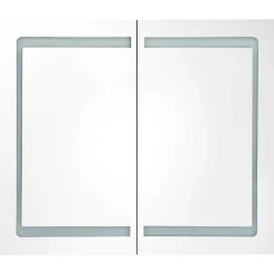 ZMH Armoire de salle de bain à miroir LED Blanc brillant 80x12x68cm