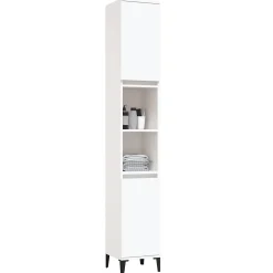 ZMH Armoire de salle de bain blanc 30x30x190 cm bois d'ingénierie