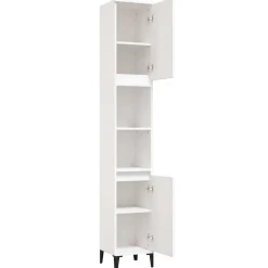 ZMH Armoire de salle de bain blanc 30x30x190 cm bois d'ingénierie