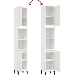 ZMH Armoire de salle de bain blanc 30x30x190 cm bois d'ingénierie