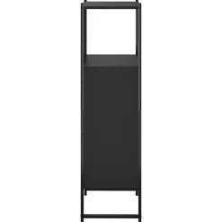 ZMH Armoire de salle de bain noir 33x33x120,5 cm bois d'ingénierie