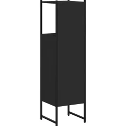 ZMH Armoire de salle de bain noir 33x33x120,5 cm bois d'ingénierie