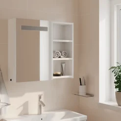 ZMH Armoire de salle de bain à miroir avec LED blanc 60x13x52 cm