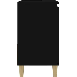 ZMH Armoire de salle de bain noir 65x33x60 cm bois d'ingénierie