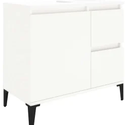 ZMH Armoire de salle de bain blanc 65x33x60 cm bois d'ingénierie